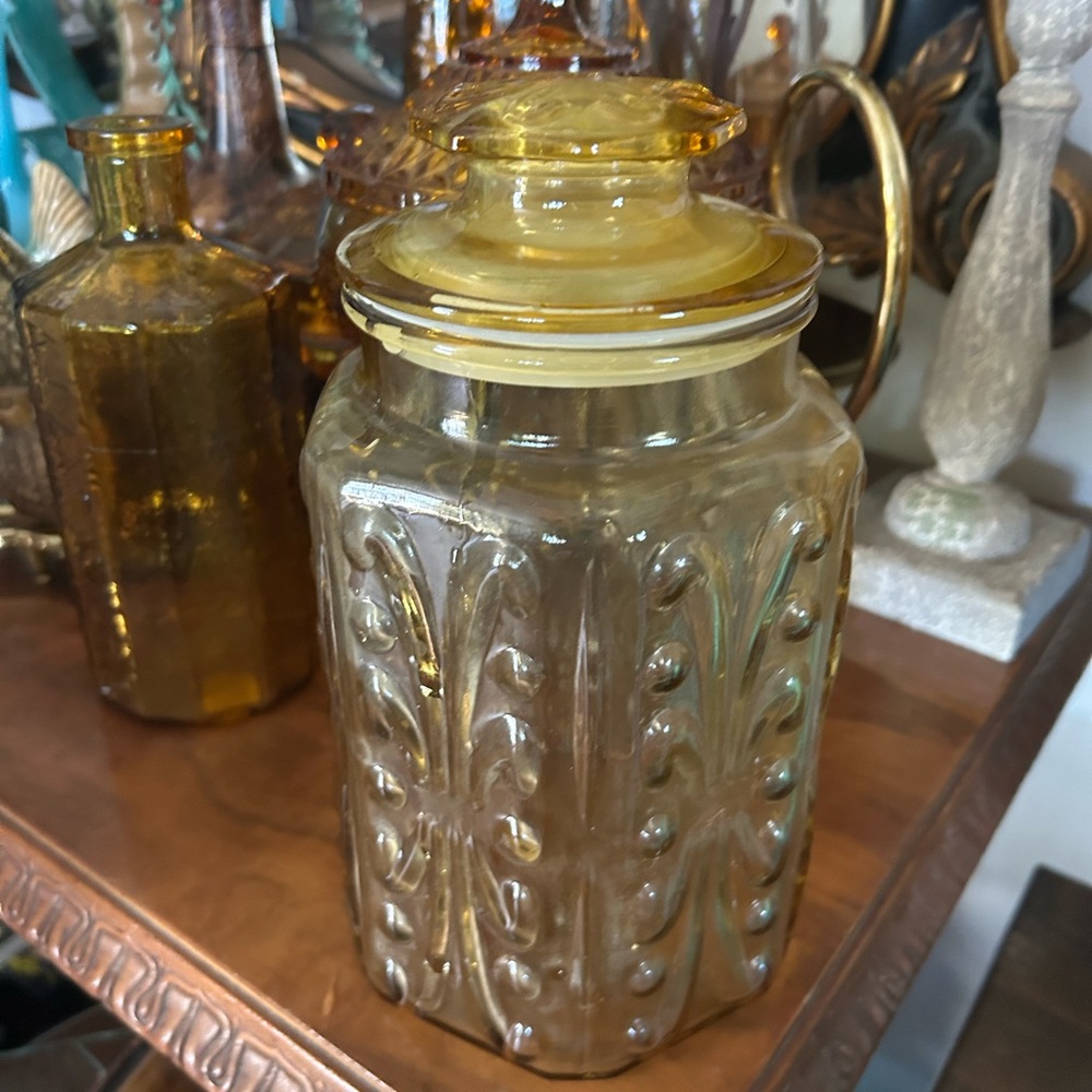 Vintage L.E. Smith IMPERIAL ATTERBURY SCROLL CANISTER JAR